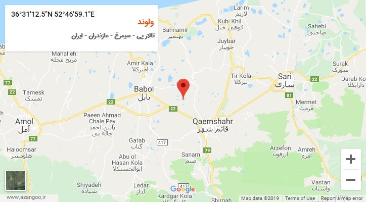 روستای ولوند بر روی نقشه