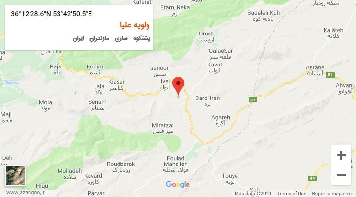 روستای ولویه علیا بر روی نقشه