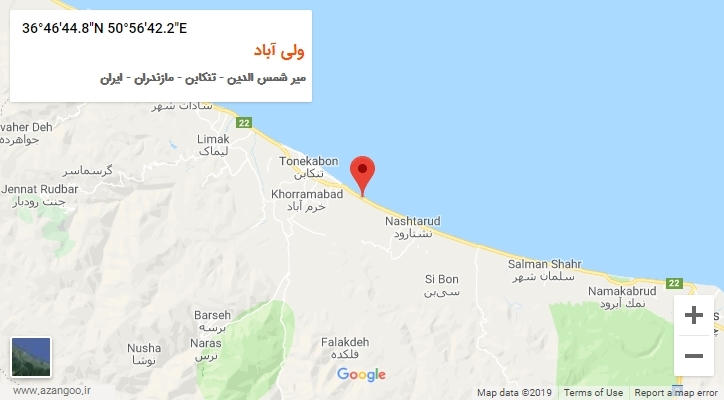 روستای ولی آباد بر روی نقشه