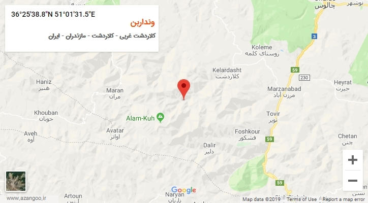 روستای ونداربن بر روی نقشه