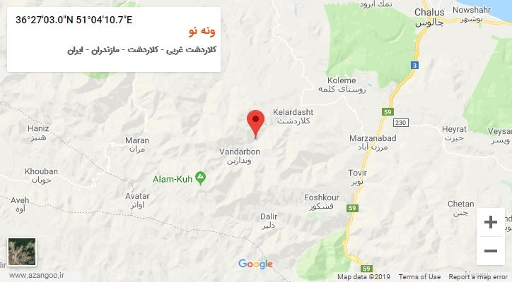 روستای ونه نو بر روی نقشه