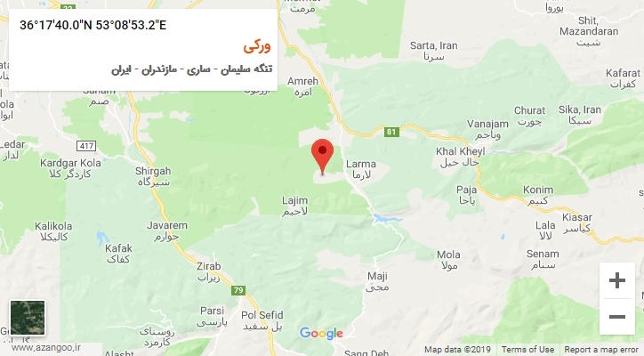 روستای ورکی بر روی نقشه