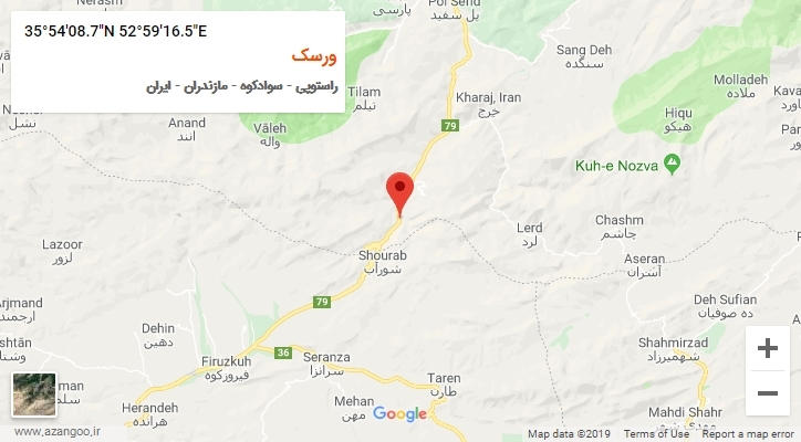 روستای ورسک بر روی نقشه