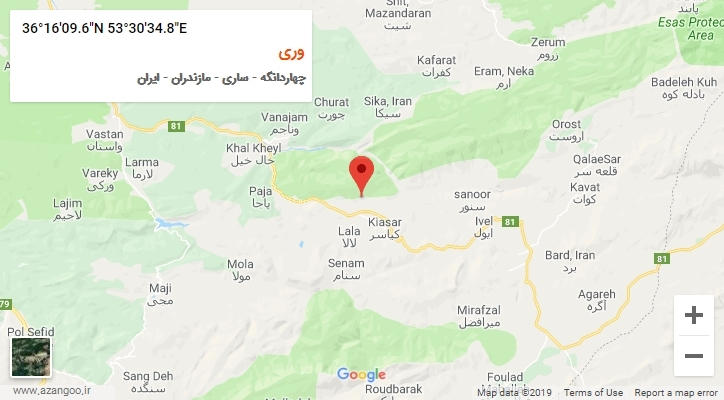 روستای وری بر روی نقشه