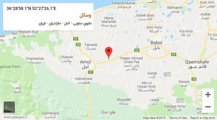 روستای وسکل بر روی نقشه