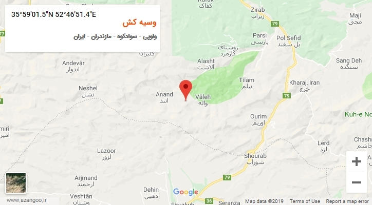 روستای وسیه کش بر روی نقشه