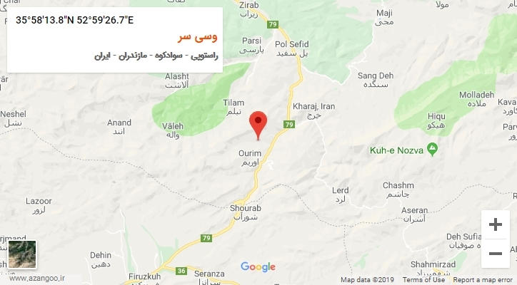 روستای وسی سر بر روی نقشه