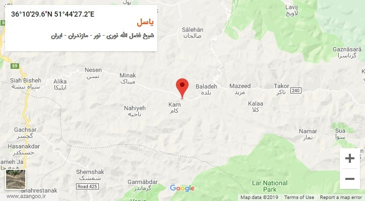 روستای یاسل بر روی نقشه
