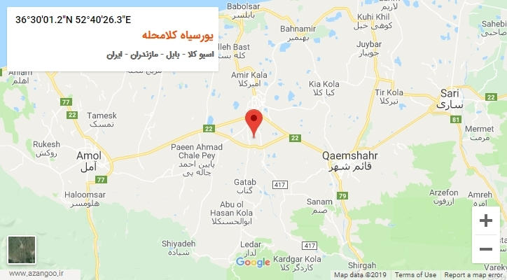 روستای یورسیاه کلامحله بر روی نقشه