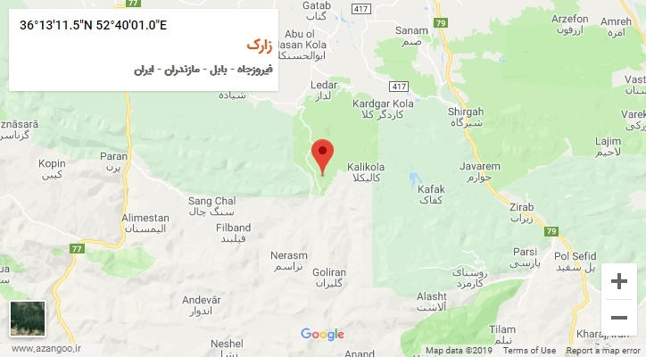 روستای زارک بر روی نقشه