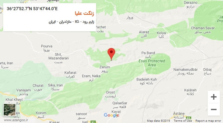 روستای زنگت علیا بر روی نقشه
