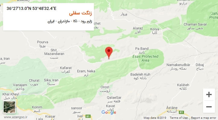 روستای زنگت سفلی بر روی نقشه