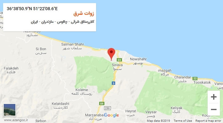 روستای زوات شرق بر روی نقشه