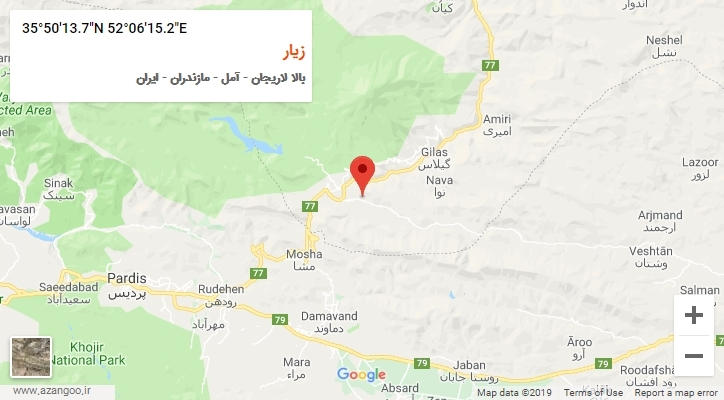 روستای زیار بر روی نقشه
