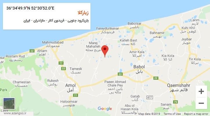 روستای زیارکلا بر روی نقشه