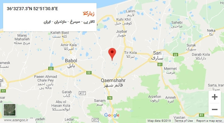 روستای زیارکلا بر روی نقشه