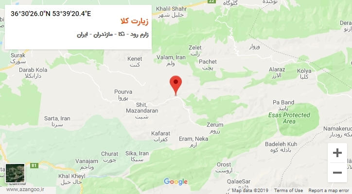 روستای زیارت کلا بر روی نقشه