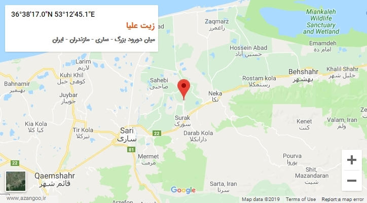 روستای زیت علیا بر روی نقشه