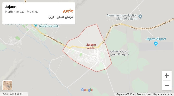 شهرستان جاجرم بر روی نقشه