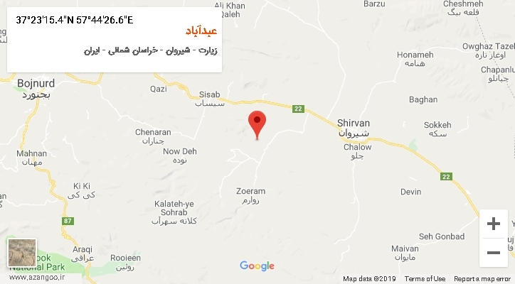 روستای عبدآباد بر روی نقشه