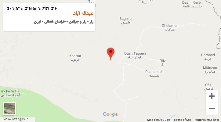 روستای عبداله آباد بر روی نقشه