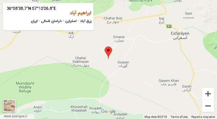 روستای ابراهیم آباد بر روی نقشه