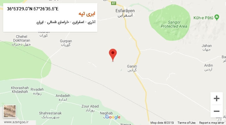 روستای ابری تپه بر روی نقشه
