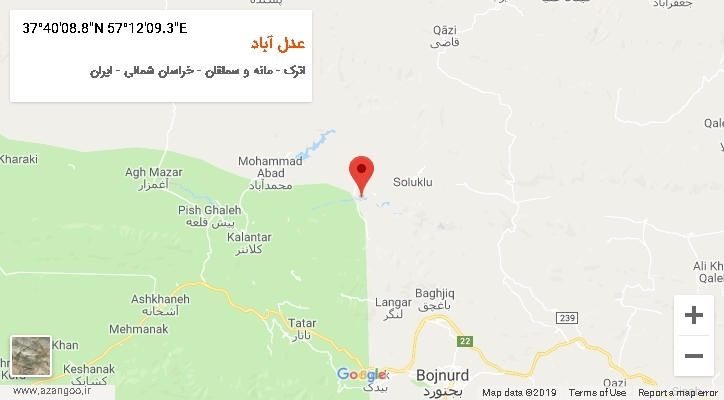 روستای عدل آباد بر روی نقشه