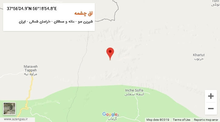 روستای اق چشمه بر روی نقشه