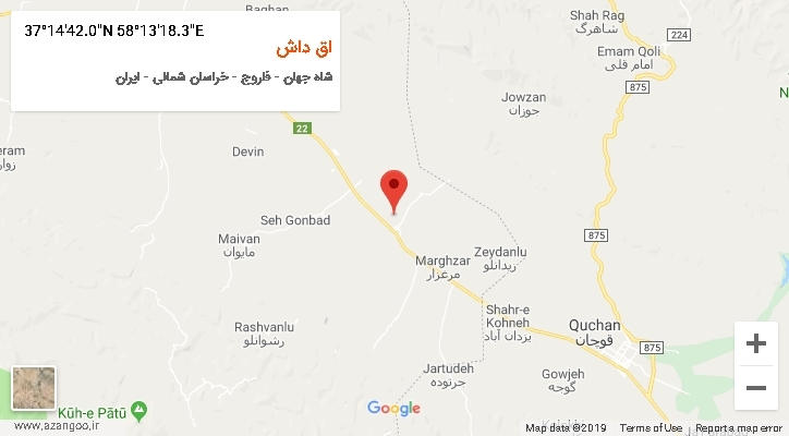 روستای اق داش بر روی نقشه