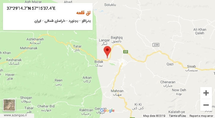 روستای اق قلعه بر روی نقشه