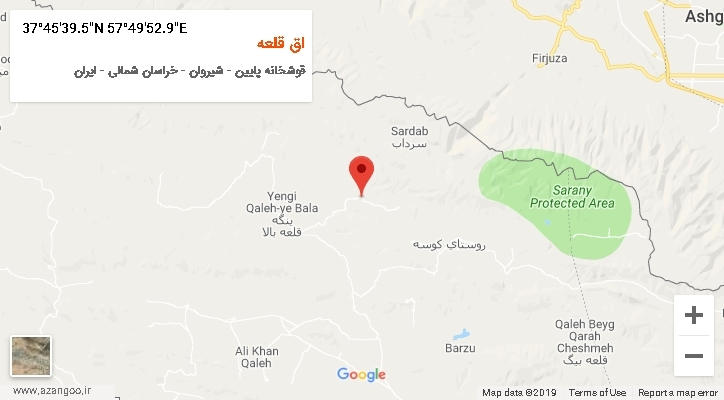 روستای اق قلعه بر روی نقشه