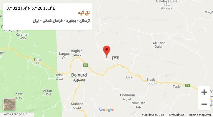 روستای اق تپه بر روی نقشه