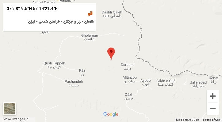 روستای اقو بر روی نقشه
