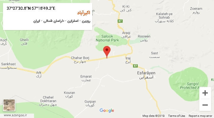 روستای اکبرآباد بر روی نقشه