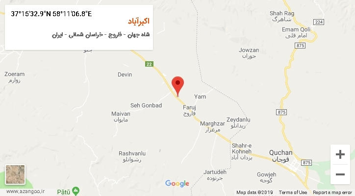 روستای اکبرآباد بر روی نقشه