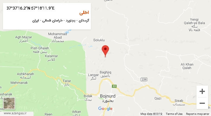 روستای اخلی بر روی نقشه