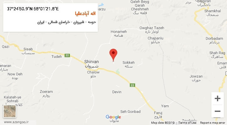 روستای اله آبادعلیا بر روی نقشه