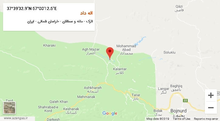 روستای اله داد بر روی نقشه