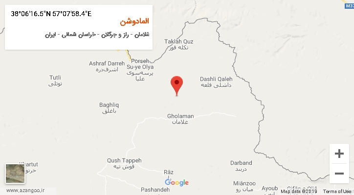 روستای المادوشن بر روی نقشه