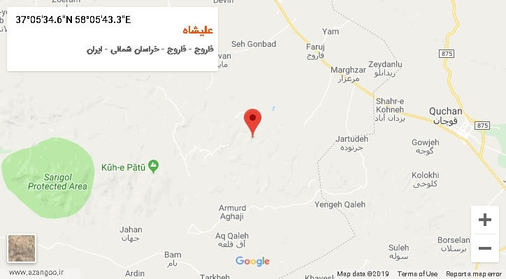 روستای علیشاه بر روی نقشه