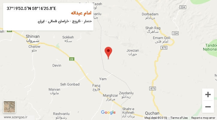 روستای امام عبداله بر روی نقشه