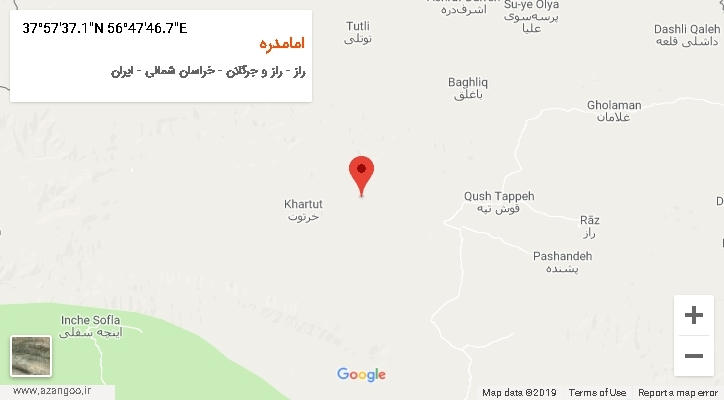 روستای امامدره بر روی نقشه
