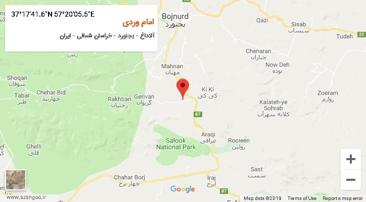 روستای امام وردی بر روی نقشه