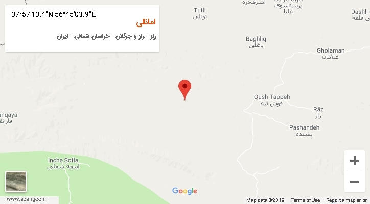 روستای امانلی بر روی نقشه