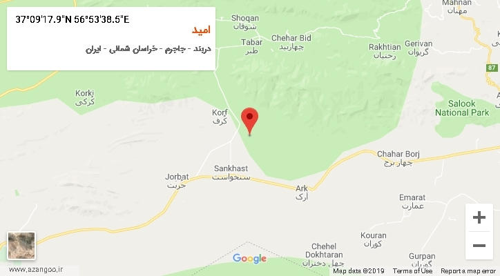 روستای امید بر روی نقشه