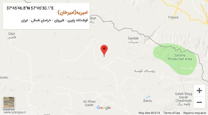 روستای امیریه(امیرخان) بر روی نقشه