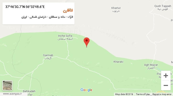 روستای انآقارن بر روی نقشه