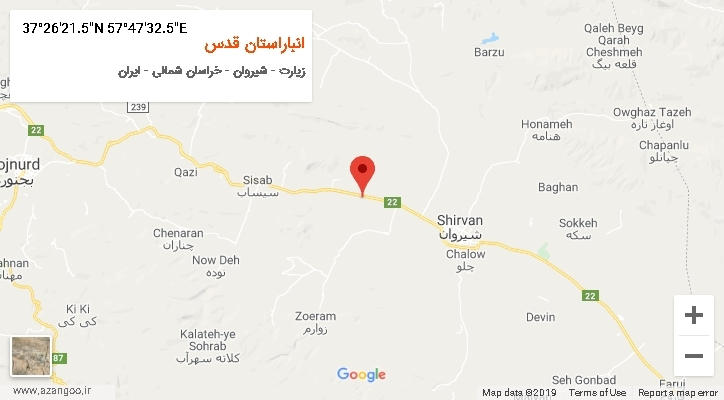 روستای انباراستان قدس بر روی نقشه