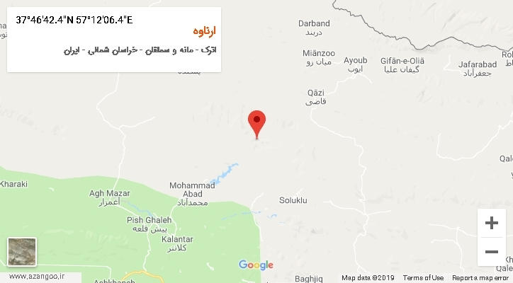 روستای ارناوه بر روی نقشه